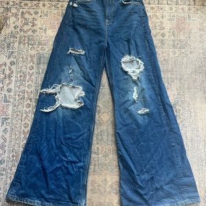 Free People: ultra wide leg high rise jeans size 28